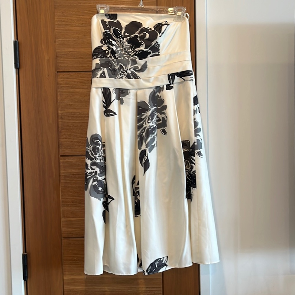 Ann Taylor silk black and white formal dress.